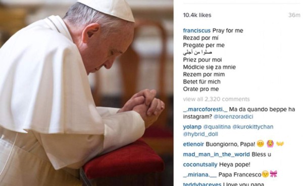 El Papa 'aterriza' en Instagram y arraza con miles de seguidores