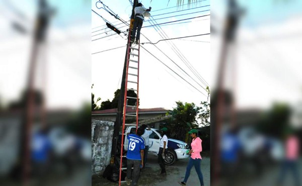 Con iluminación buscan mantener índices bajos de violencia en Tela