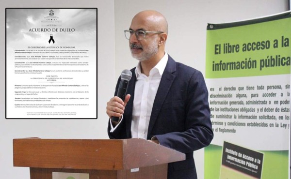 Gobierno hondureño lamenta la muerte de comisionado de Transparencia