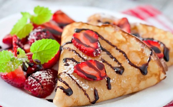 Crepas rellenas con Fresas
