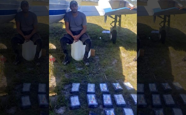 Colombiano preso por decomiso de 13 kilos de cocaína de avioneta