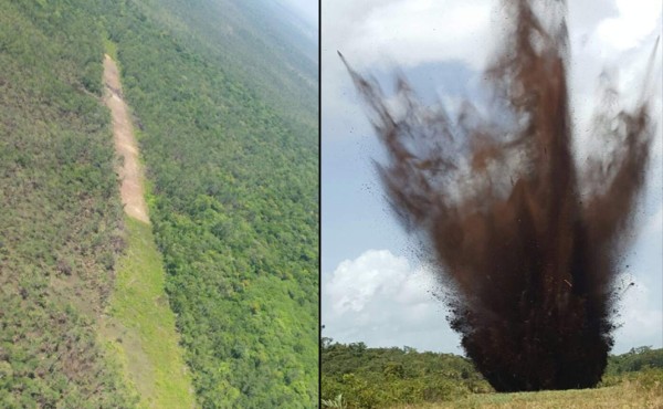 Fusina destruye narcopista en Gracias a Dios