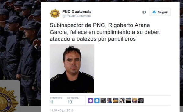 Pandilleros asesinan a policía en la capital de Guatemala