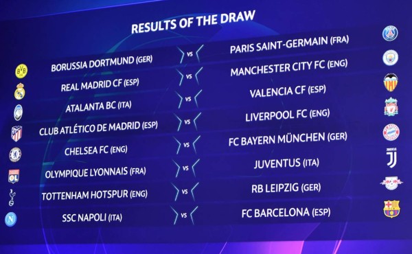 Definidos: así quedaron los cruces de octavos de final de la Champions League
