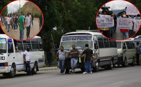 Transportistas hondureños realizan plantón y piden reactivar sus operaciones