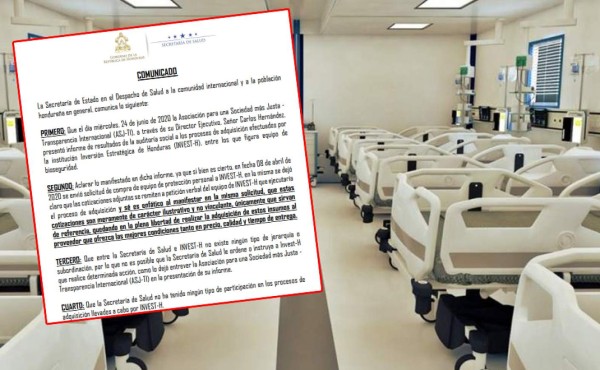 Salud aclara que no participa en procesos de compras de Invest-H