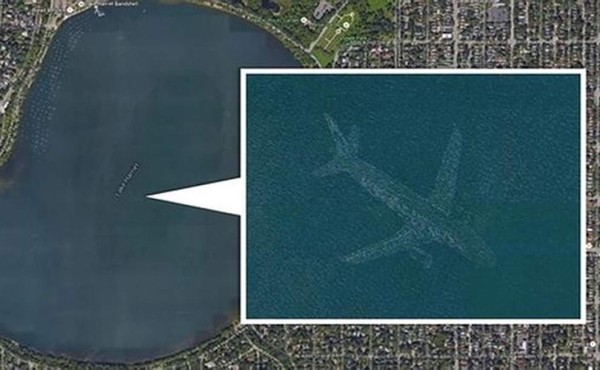 Google Earth: Hallan misterioso avión 'fantasma' en lago Harriet