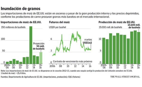 El maíz de Brasil y Argentina gana competitividad en EE.UU.
