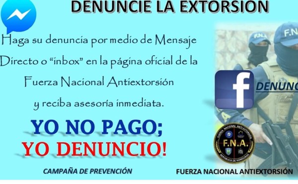 Hondureños pueden denunciar extorsiones a través de Facebook