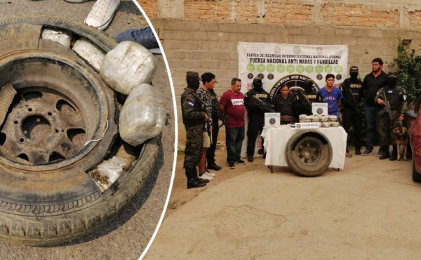 Supuestos mareros llevaban marihuana escondida en una llanta de repuesto