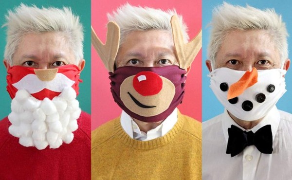 3 mascarillas navideñas de bricolaje sin costuras