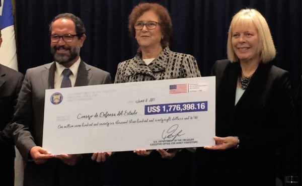 EUA entrega USD 1,7 millones a Chile incautados a red de lavado de activos