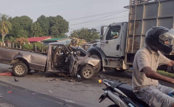 Colisión vehicular deja siete heridos en La Masica, Atlántida