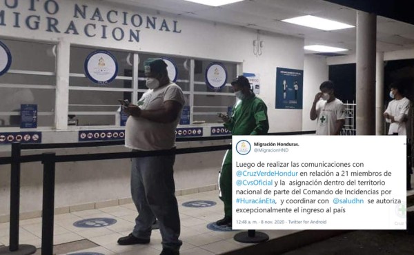 Eta: Migración aprueba ingreso de Cruz Verde Salvadoreña a Honduras