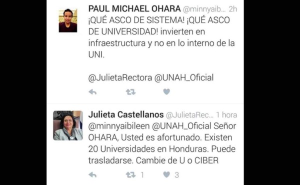 ¿Cómo fue la respuesta de la rectora a estudiante que se quejó del sistema?