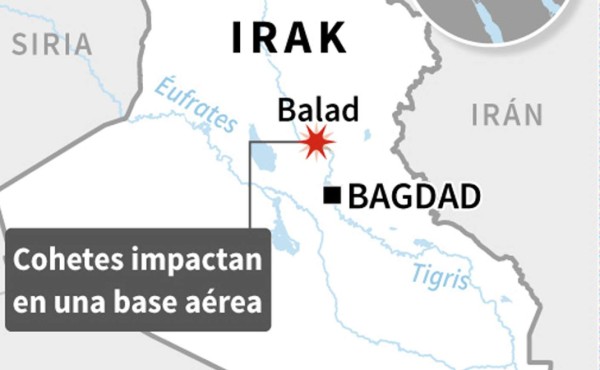 Impactan cohetes en base iraquí que alberga a soldados estadounidenses