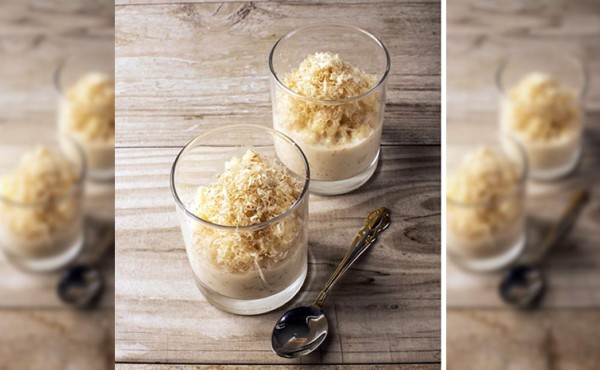 Arroz con leche, cítricos y frutos secos