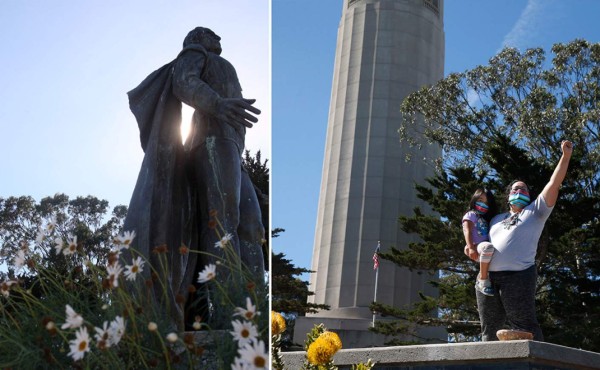 Remueven estatua de Cristóbal Colón en San Francisco