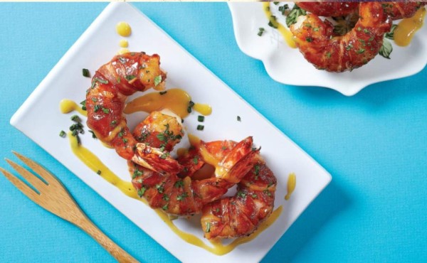 Camarones con tocino y queso&nbsp;&nbsp;