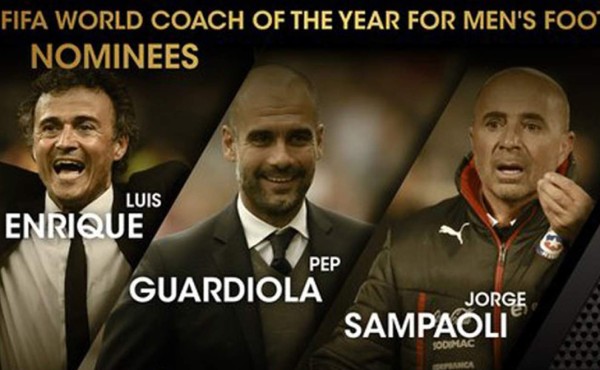 Luis Enrique, Guardiola y Sampaoli, candidatos a mejor DT