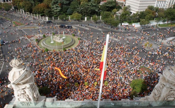Manifestaciones en España contra la consulta catalana