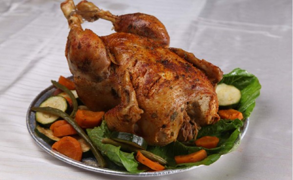 Receta de Gallina rellena de vegetales