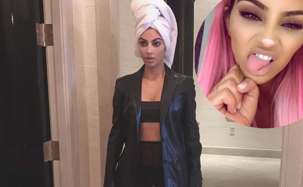 Kim Kardashian sorprende con cabello rosado
