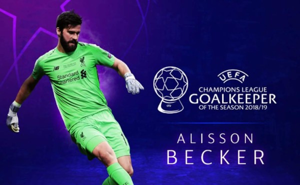 Alisson Becker, elegido mejor portero de la Champions League 2018/19