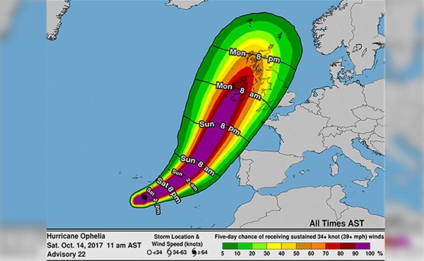 Huracán Ofelia alcanza la categoría 3 rumbo al archipiélago portugués de las Azores  