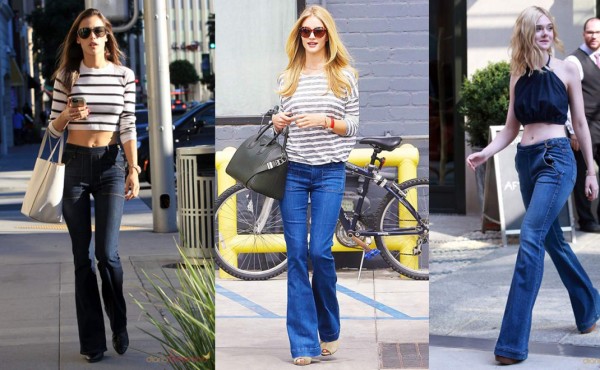 Las famosas en pantalón campana