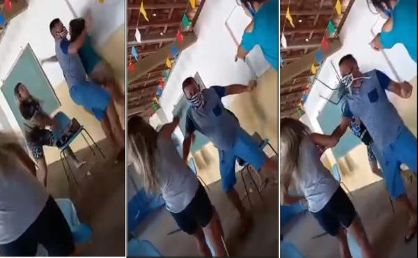 Video viral: Llega a centro de vacunación con su amante y se encuentra con su esposa