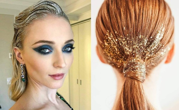 A brillar con 'glitter hair”