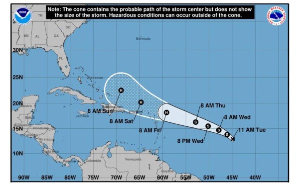 Tormenta tropical del Atlántico amenaza Bahamas como huracán