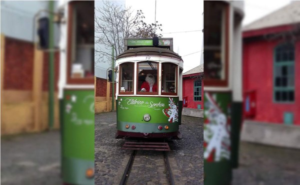 Papá Noel cambia los renos por el tranvía en Lisboa