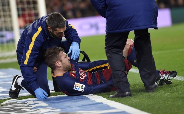 Jordi Alba estará diez días de baja por lesión