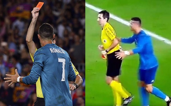 Cristiano Ronaldo fue expulsado en la Supercopa de España y empujó al árbitro
