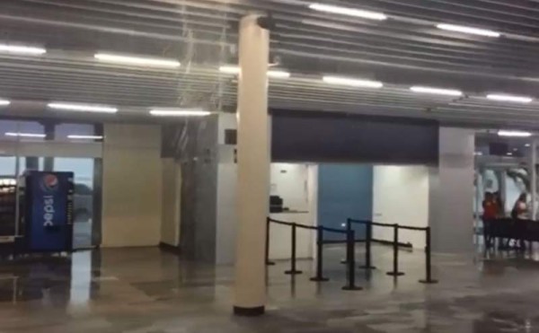 Daños en el aeropuerto de San Pedro Sula producto de las lluvias.
