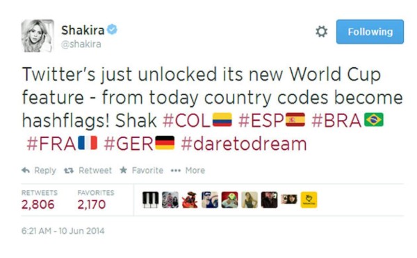Twitter se mete de lleno en el Mundial con sus 'hashflags'