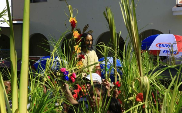 Miles en San Pedro Sula salen a las calles a bendecir sus ramos