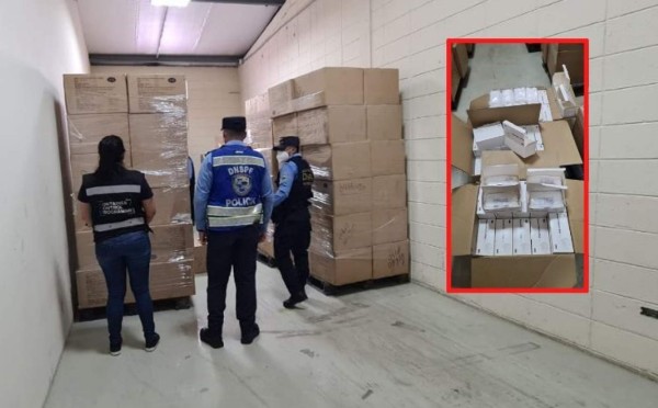 Policías hondureños decomisan 300,000 mascarillas por ingreso ilegal