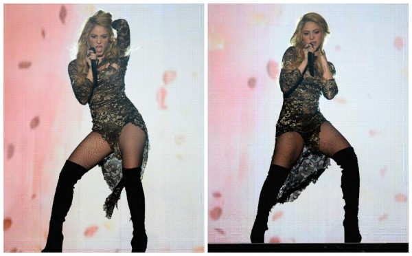 Shakira le da un apasionado beso a Piqué en los Billboards