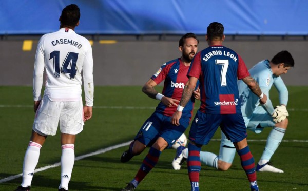 Real Madrid fue sorprendido por el Levante y se aleja más del título de la Liga Española