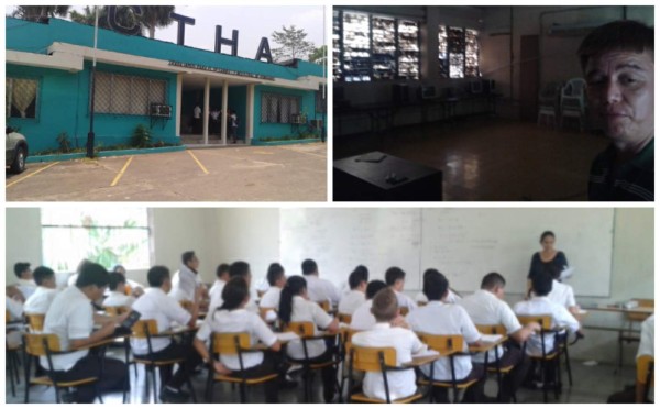 Con calor y sin electricidad reciben clases en el Técnico Alemán