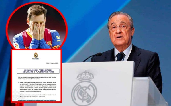 Florentino Pérez emite un comunicado sobre la salida de Messi del Barcelona