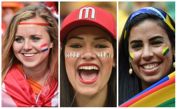 Ellas roban las miradas en partidos de México, Brasil y Chile