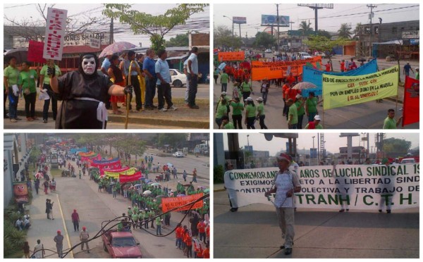 Trabajadores hondureños salen a las calles para exigir sus derechos