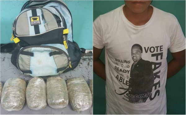 Cae un menor supuestamente con la mochilla llena de marihuana en San Pedro Sula