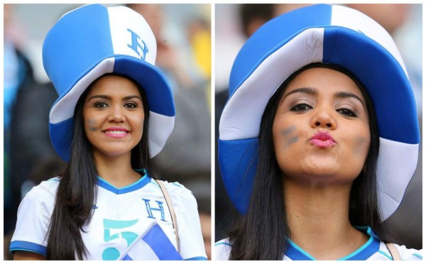 Las bellas hondureñas en el estadio Biera-Rio en Brasil