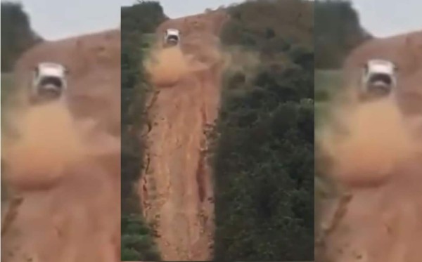 Conductor logra escalar una alta montaña con su camioneta