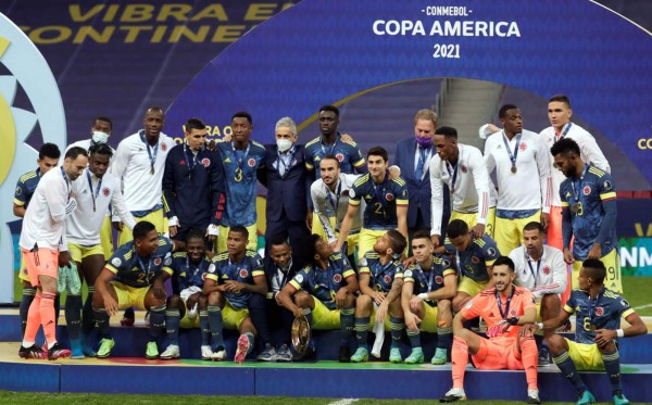 Colombia derrotó a Perú en el partido por el tercer lugar de la Copa América 2021. Foto EFE